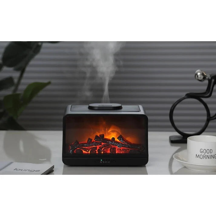 300ml USB Air Humidifier & Aroma Diffuser – Simulated Flame, Aromatherapy and Relaxation