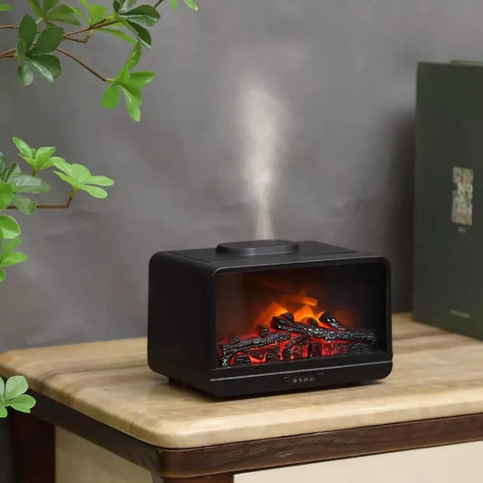 300ml USB Air Humidifier & Aroma Diffuser – Simulated Flame, Aromatherapy and Relaxation